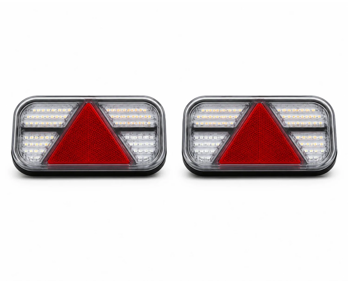 Wireless Magnetic LED Trailer Lights with Triangle Reflectors – Rechargeable Tail Light Kit - LG584