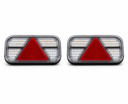 Wireless Magnetic LED Trailer Lights with Triangle Reflectors – Rechargeable Tail Light Kit - LG584