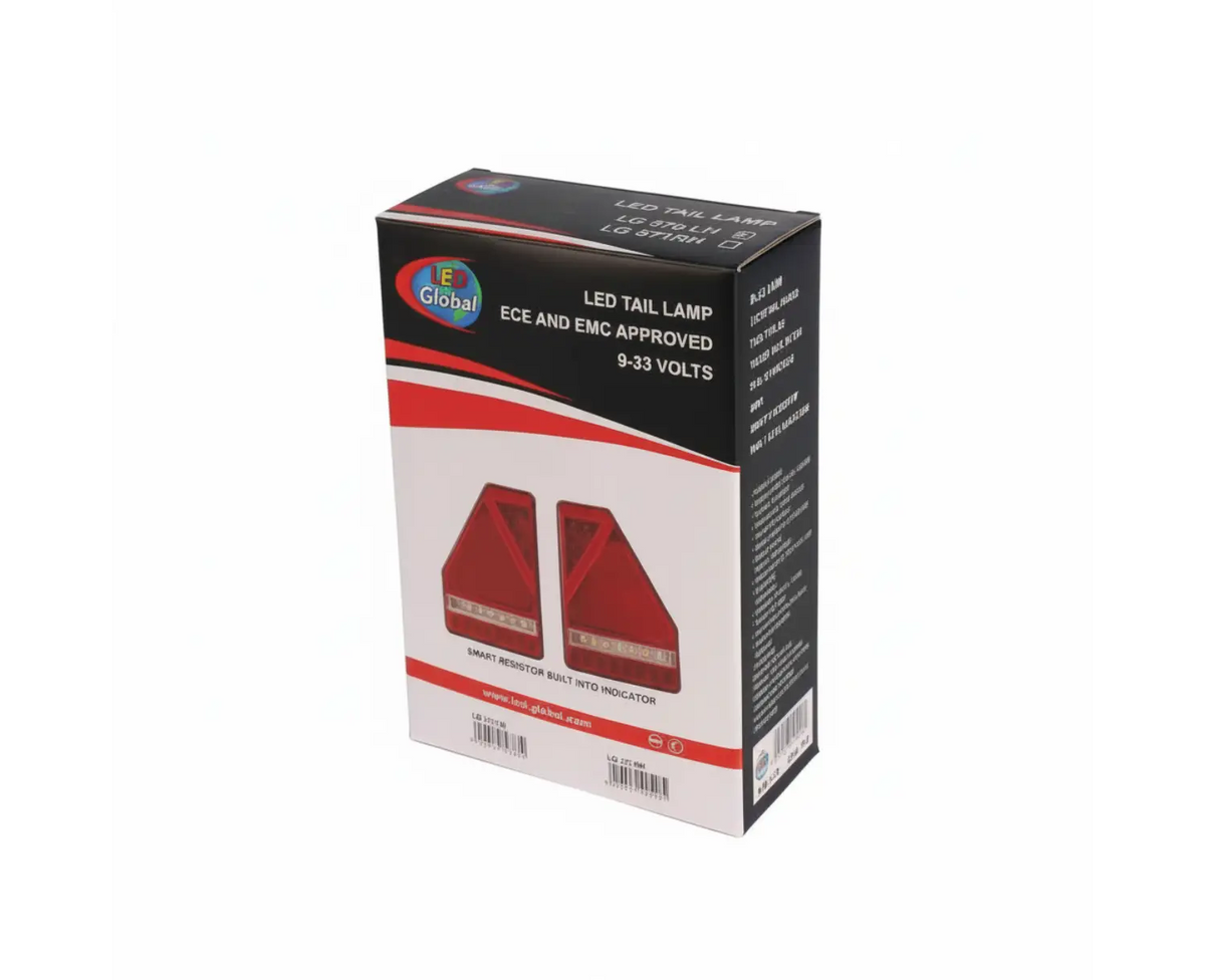 LED Tail Light Triangular Combination with Built In Smart Resistor (RH) - LG571