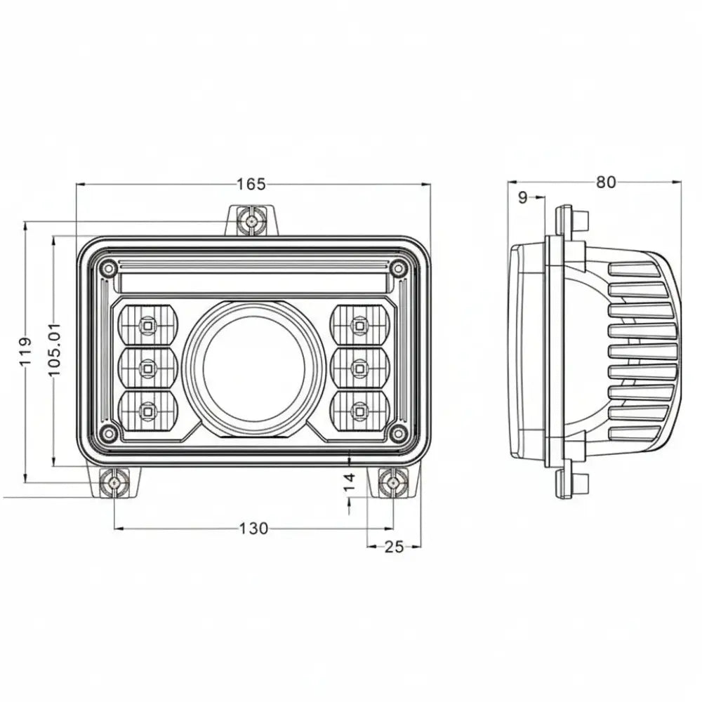 102 Watt LED High & Low Beam Headlight with DRL - LG837EU