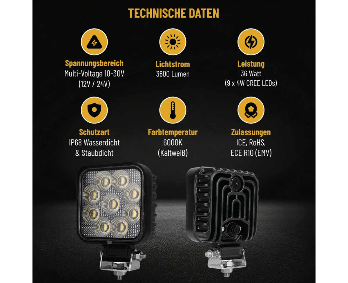 36 Watt LED Flood Beam Work Light - LG879