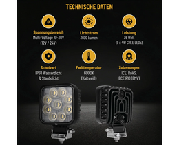 36 Watt LED Flood Beam Work Light - LG879