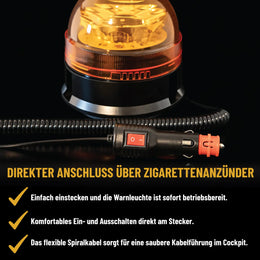 Orange Magnetic Flashing Beacon Light 12V/24V – LG708