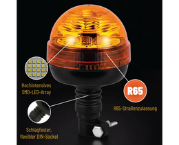 Orange Pole-Mounted Flashing Beacon Light 12V/24V – LG707