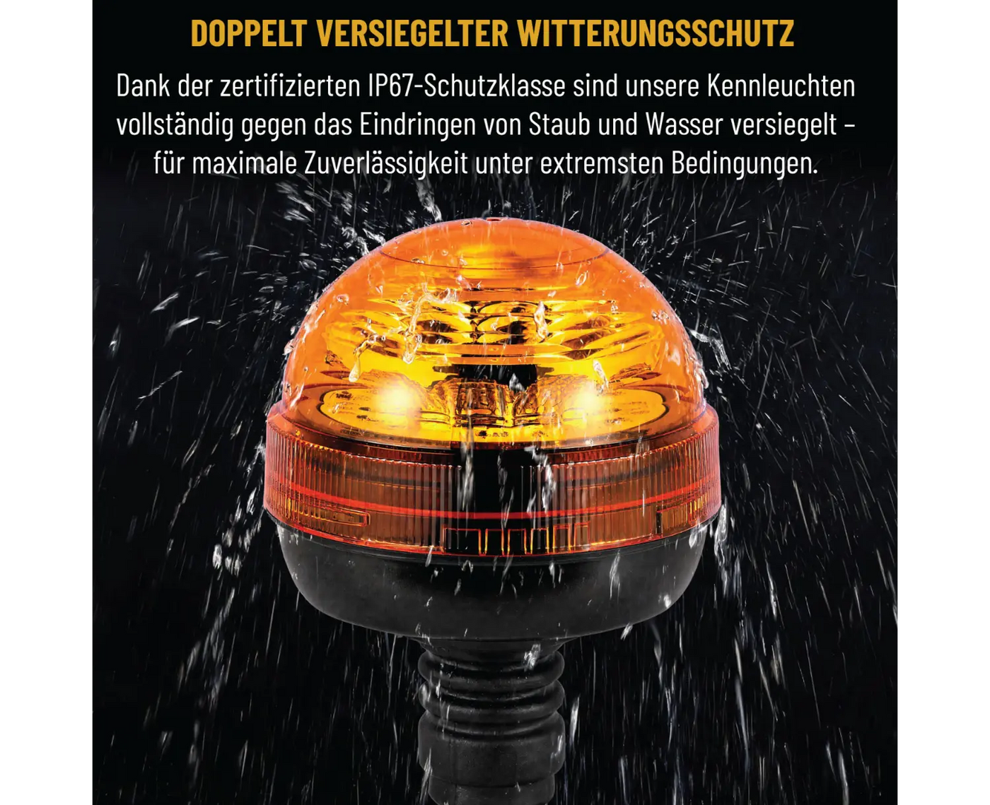 Orange Pole-Mounted Flashing Beacon Light 12V/24V – LG707