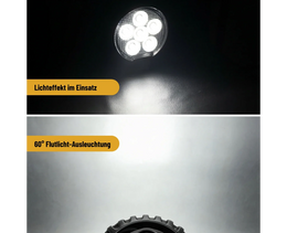 24-Watt-LED-Arbeitsscheinwerfer mit Flutlicht, rund – LG872