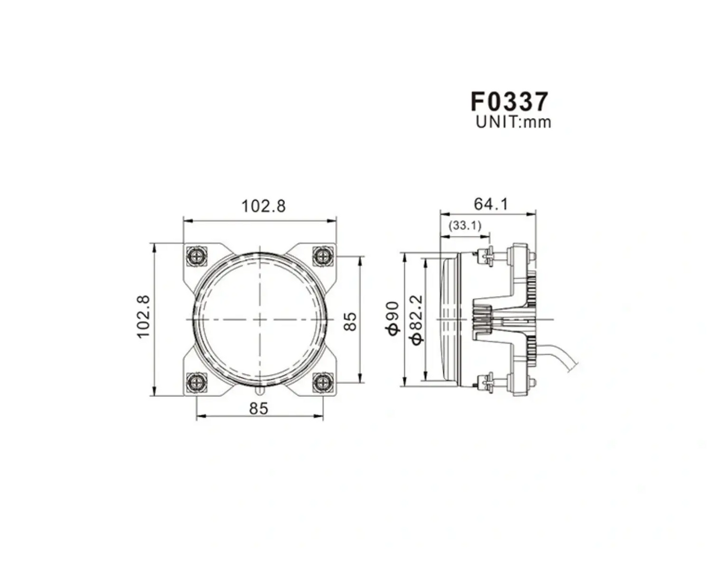 50W LED-Arbeitsscheinwerfer zum Einbau in Motorhaube und Kabine für Traktoren – LG8360